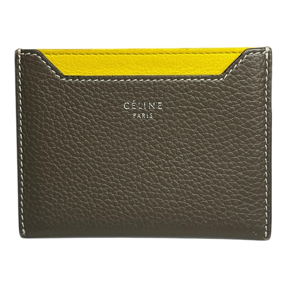 Celine card holder gray with yellow interior
